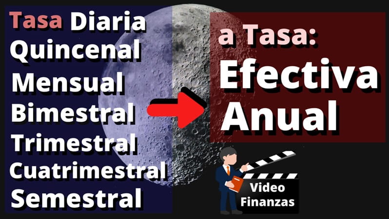 Tasa periódica diaria mensual quincenal trimestral semestral a Efectiva Anual EA
