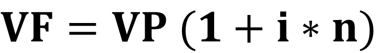 Fórmula Valor Futuro Interés Simple