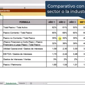 Indicadores de endeudamiento comparativo con el sector o la industria