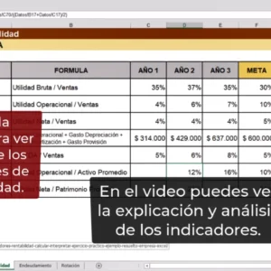 Indicadores de rentabilidad ejemplo en Excel y explicación en video